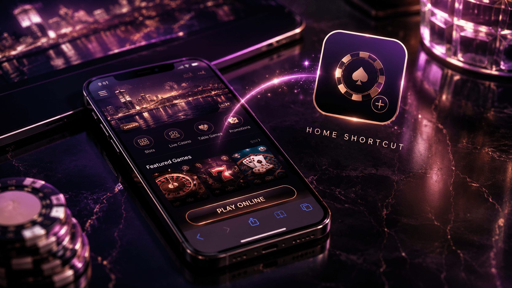 PlayLive mobile browser shortcut added to an Android home screen